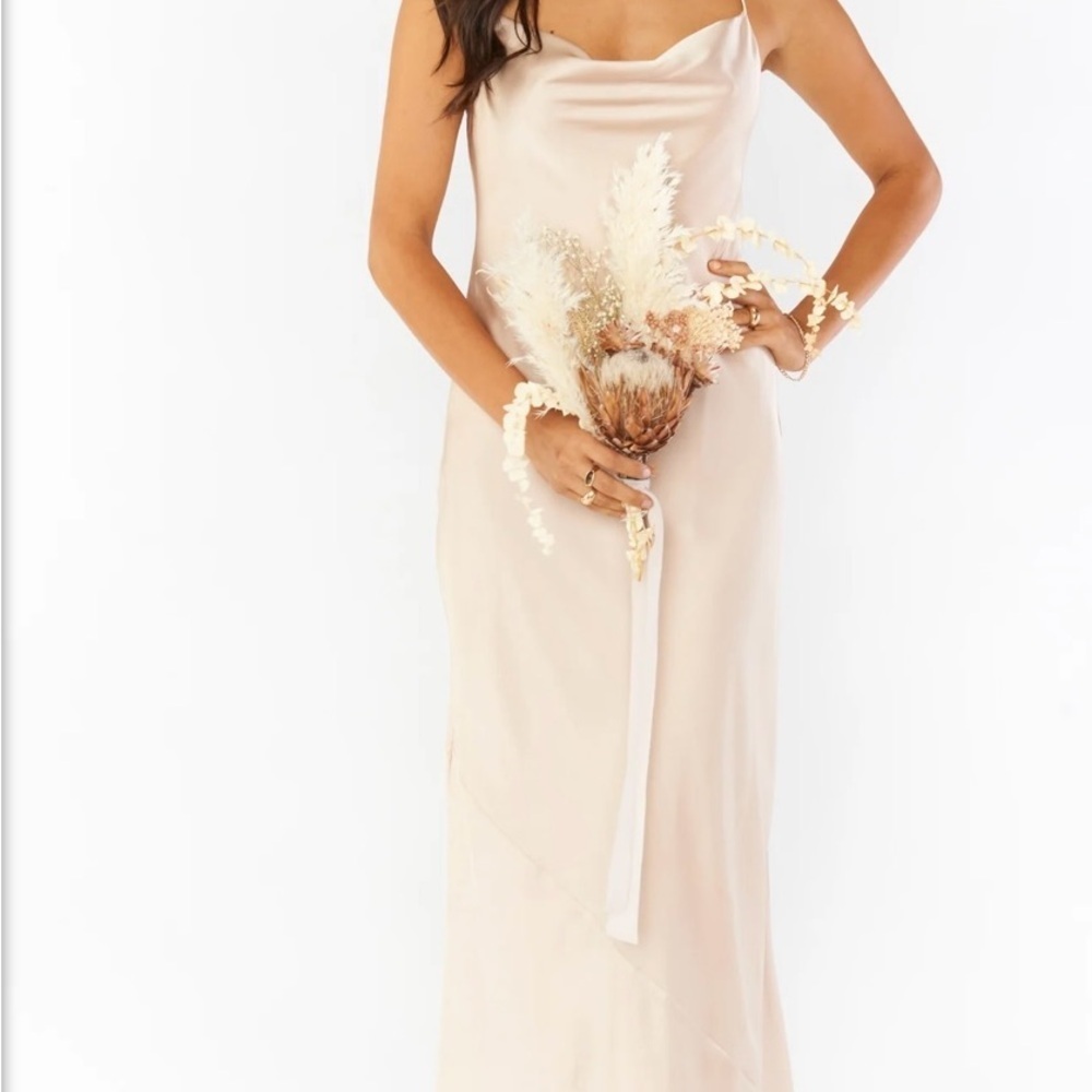 Show Me Your MuMu Cream Slip Dress Cowl Neck Sleeveless - Picture 2 of 12